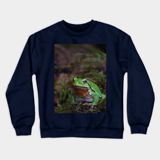 r675/  A Kind Frog Palmé -Grenouille verte palmé  " simply life " to Okaio Créations - Olavia-Olao Crewneck Sweatshirt